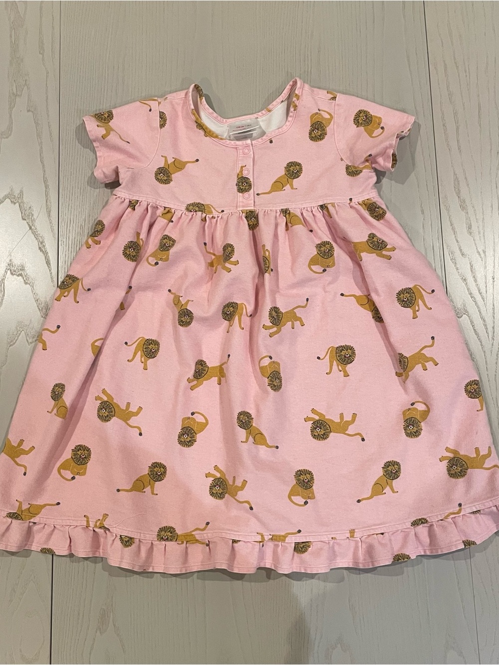 Hanna Andersson Ruffle Hem Lion Dress Nightgown - Size 5 110